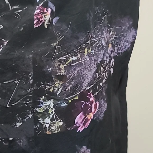 All Saints Lucie Silk Floral Top Shirt Size 2 - Picture 6 of 11